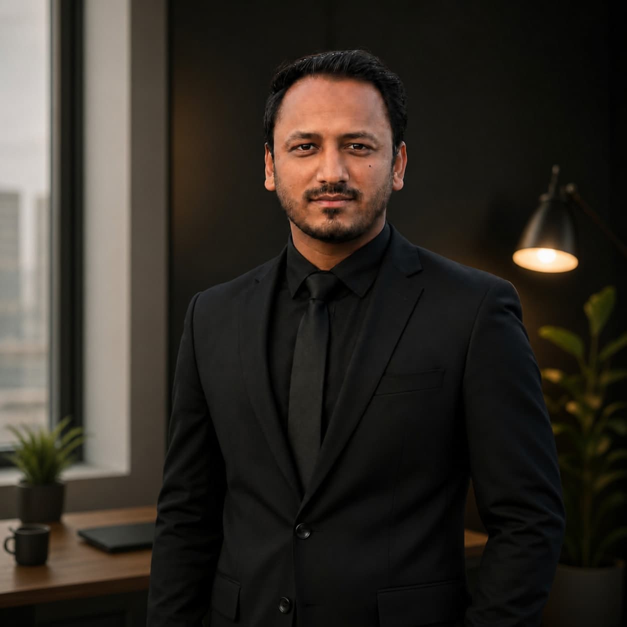Md. Mousfiquer Rahman Niret, founder of Digital Growth Solutions, standing in his office